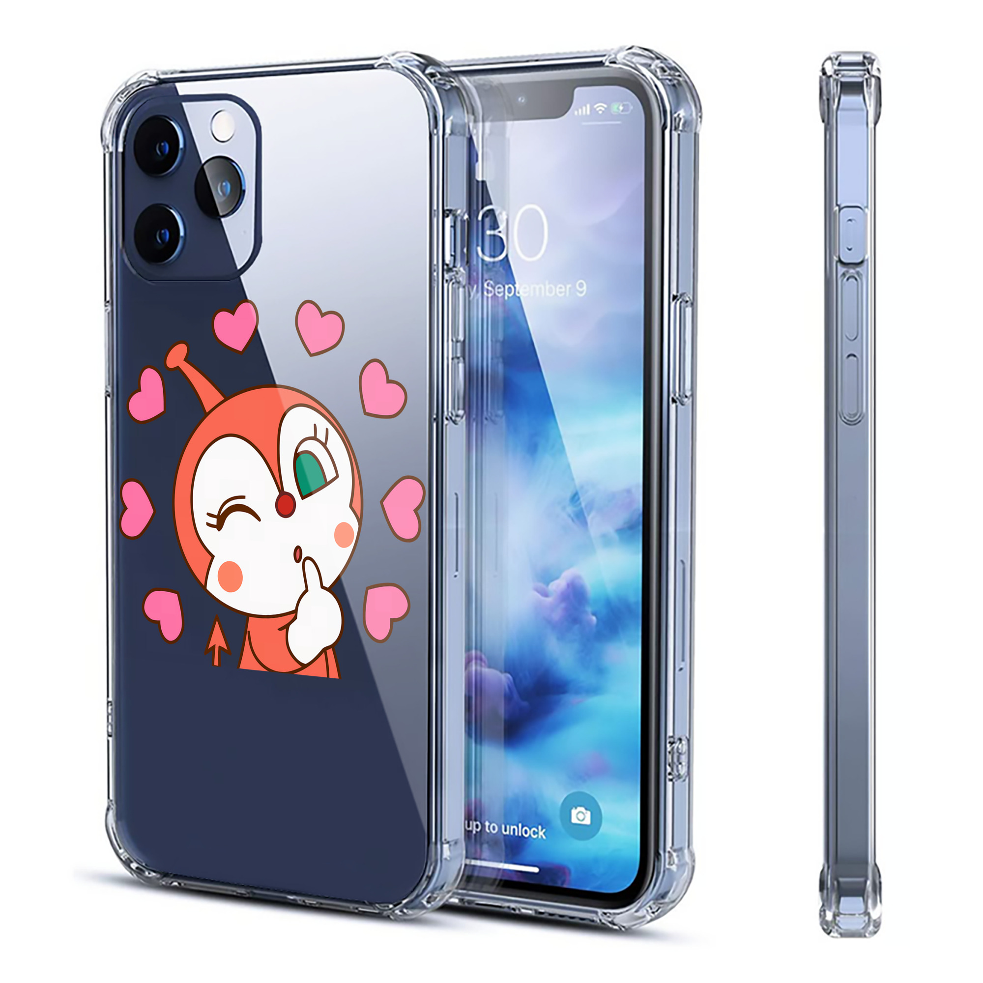（画像用） アンパンマン Anpanman 【iPhone 12シリーズ対応】透明スマホケース（クリアソフトケース）